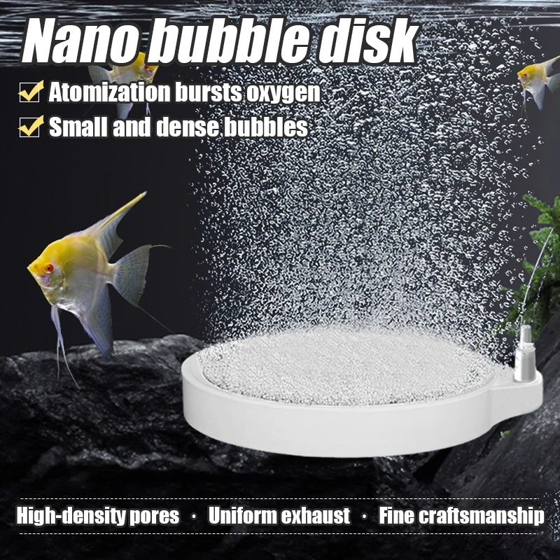 Fish Tank Gravel - Nano-Luftschaumstoff-Scheibe, Feinblasen-Diffusor, Aquarium-Sauerstoffbelüfter, Mini-Hydroponik-Luftpumpenzubehör, Belüftungsplatte für