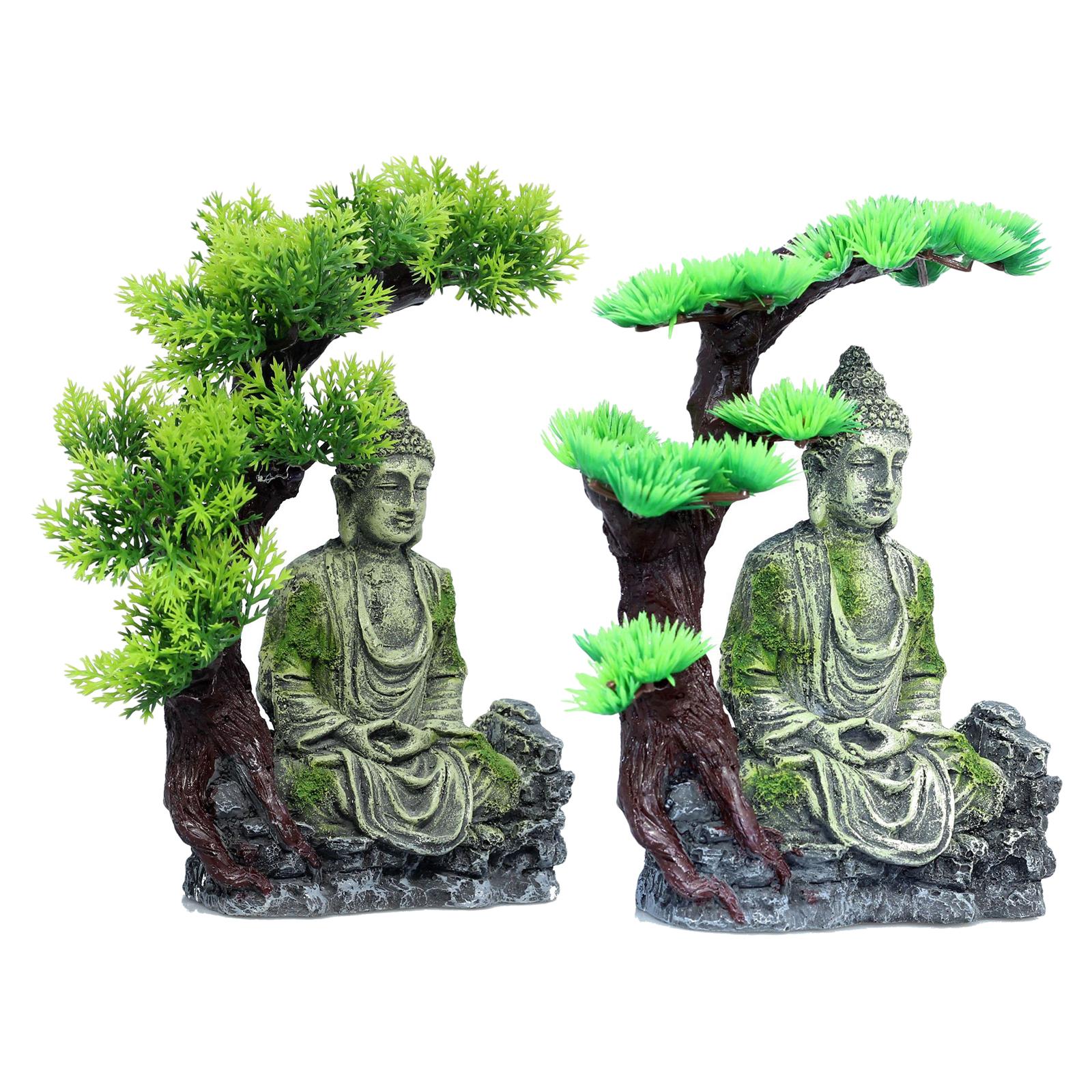 Aquarium Fish Tank - Buddha-Statue, Aquarium-Dekoration, Harz-Fischhöhle, Betta-Höhle für große