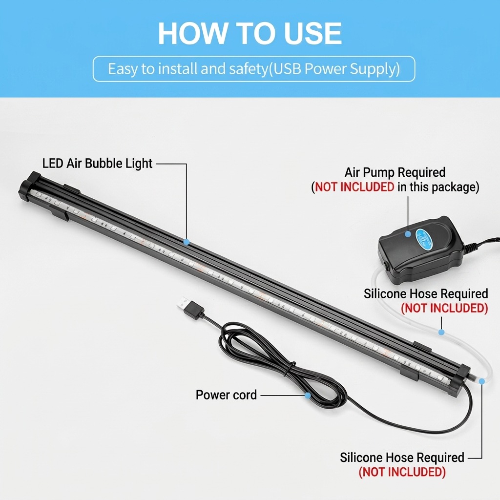 USB LED Aquarium-Luftblasenlic – Fish Tank Gravel Bewertung und Preis